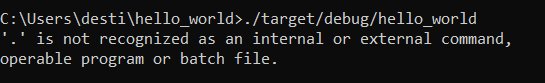 Rust error - not recognized