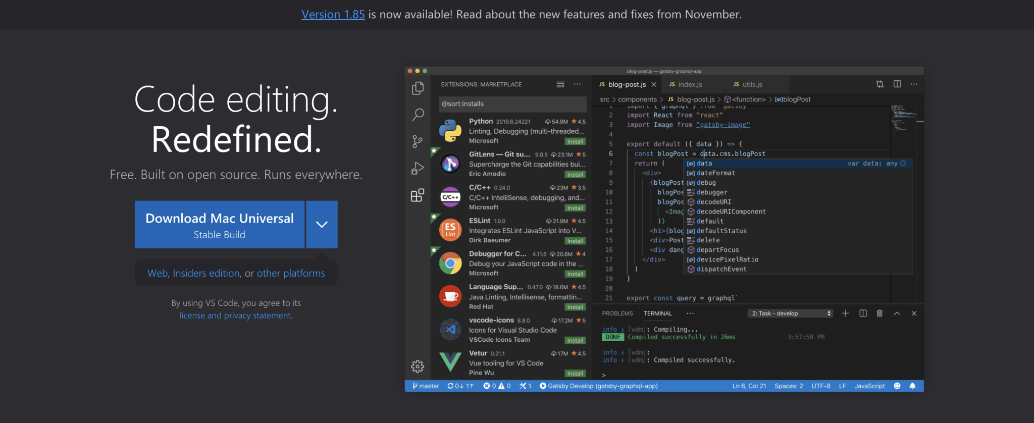 Visual Code Studio - software tools for software development