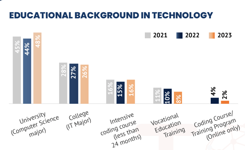 Vietnam IT workforce educational background.